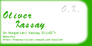 oliver kassay business card